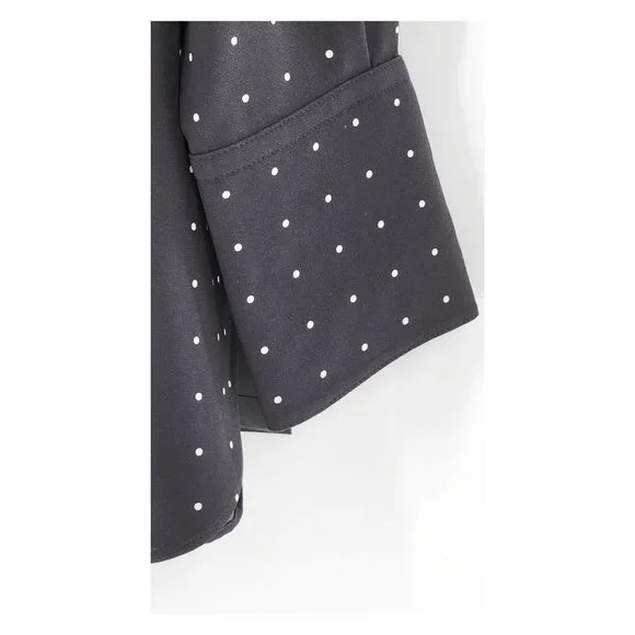 JOSEPH NWT Brooks Silk Black / Ivory Polka Dot Shirt - Picture 9 of 13
